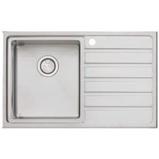 Apollo 800mm Single Stainless Steel Kitchen Sink with Right Drainer