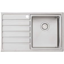Apollo 800mm Single Stainless Steel Kitchen Sink with Left Drainer
