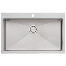 Apollo 800mm Single Brushed Stainless Steel Kitchen Sink