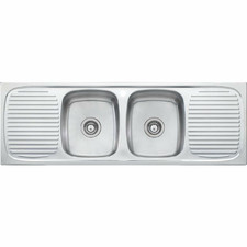 Ultraform 1380mm Double Stainless Steel Kitchen Sink with Drainers