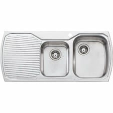Monet 1100mm Topmount 1 & &frac34; Stainless Steel Kitchen Sink with Left Drainer