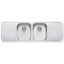 Monet 1500mm Topmount Double Stainless Steel Kitchen Sink with Drainers