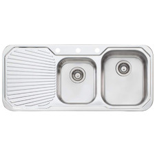Petite 1080mm Topmount 1 & &frac34; Stainless Steel Kitchen Sink with Left Drainer