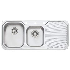 Petite 1080mm Topmount 1 & &frac34; Stainless Steel Kitchen Sink with Right Drainer