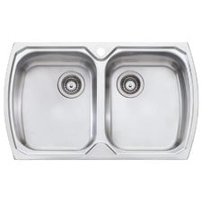 Monet 810mm Topmount Double Stainless Steel Kitchen Sink