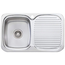Lakeland 770mm Single Stainless Steel Kitchen Sink with Right Drainer
