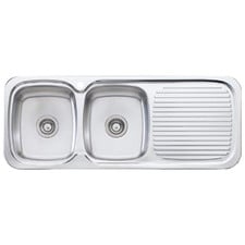 Lakeland 1200mm Double Stainless Steel Kitchen with Right Drainer