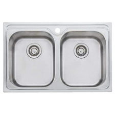 Diaz 770mm Double Stainless Steel Kitchen Sink