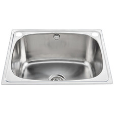 590mm Single Stainless Steel Laundry Sink with Overflow