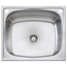 Marco 550mm Single Stainless Steel Laundry Sink with Rinse Bypass