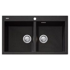 Santorini 860mm Top Mount Double Granite Kitchen Sink