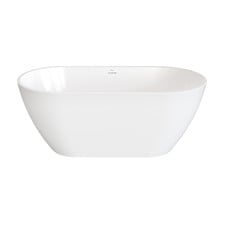 Naples Gloss White Acrylic Freestanding Bath with Overflow