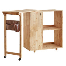 Calliope Rubberwood Bar Table with Shelving Unit