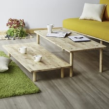 2 Piece Bonnie Rubberwood Coffee Table Set