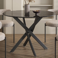 Manna 110cm Round Faux Marble Dining Table