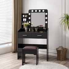 Yuna LED Dressing Table & Stool Set