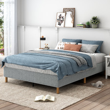 Light Grey Rylee Steel Bed Base