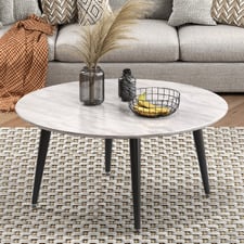 Zael Round Faux Marble Coffee Table