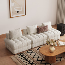 Beige Ella 120cm Wool-Blend Lounge Chairs (Set of 3)