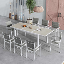 8 Seater Cornelas Outdoor Extendable Dining Table & Chair Set