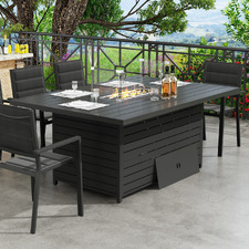 175cm Brinley Aluminium Outdoor Gas Patio Heater Table
