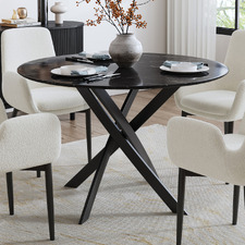 Manna 110cm Round Faux Marble Dining Table