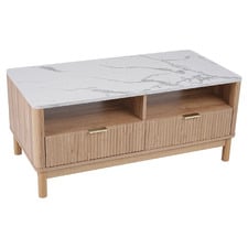 Alice Rectangular Marble-Look Coffee Table