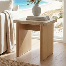 Sally Travertine-Look Side Table
