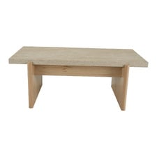 Sally Rectangular Travertine-Look Coffee Table