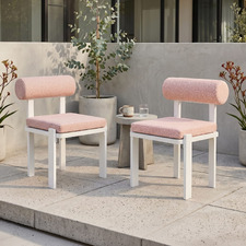Davion Boucle Outdoor Dining Chairs (Set of 2)