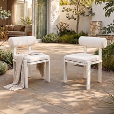 Davion Boucle Outdoor Dining Chairs (Set of 2)