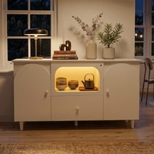 White Felix 2 Door Sideboard with LED