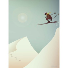 Skiing Unframed Paper Print Wall Art