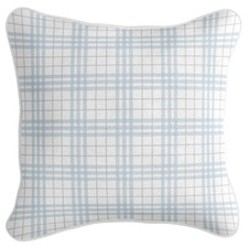 Check Square Linen-Blend Cushion Cover