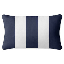 Classic Stripe Rectangular Linen-Blend Cushion Cover