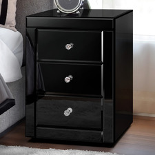 Allia 3 Drawer Mirrored Bedside Table