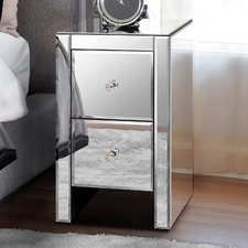 Allia 2 Drawer Mirrored Bedside Table