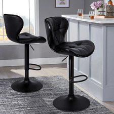 Luna Faux Leather Adjustable Barstools (Set of 2)