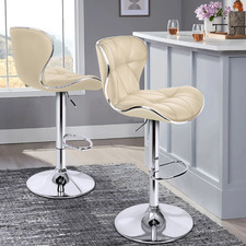 Luna Faux Leather Adjustable Barstools (Set of 2)