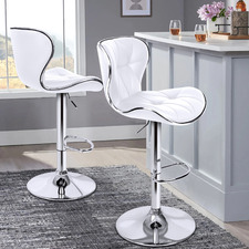 Leana Faux Leather Adjustable Barstools (Set of 2)