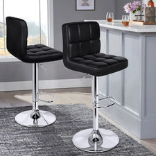 Randolph Swivel Faux Leather Adjustable Barstools (Set of 2)