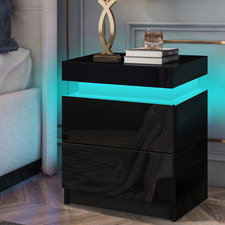 Nolen 2 Drawer Bedside Table with LED Light
