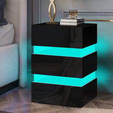Nazir 3 Drawer Bedside Table with LED Lights