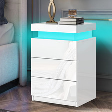 Nova 3 Drawer Bedside Table with LED Light