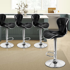 Luna Faux Leather Adjustable Barstools (Set of 4)