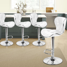Luna Faux Leather Adjustable Barstools (Set of 4)