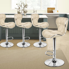 Luna Faux Leather Adjustable Barstools (Set of 4)