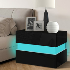 Linus 2 Drawer Bedside Table with LED Light