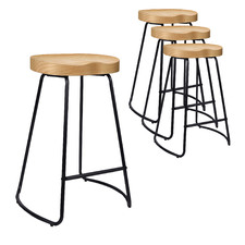 65cm Viggo Elm Wood Barstools (Set of 4)