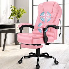 Lincoln Faux Leather Massage Executive Chair with Footrest